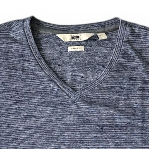 JOSEPH ABBOUD Men's LS V 100% Cotton Top Blue Heather EUC Size 2X - Picture 3 of 6
